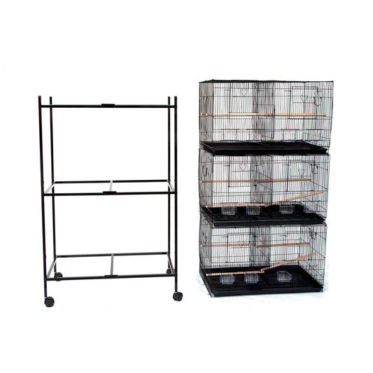 Samland Set of 3 Breeding Bird Cage with Center Dividor with Stand