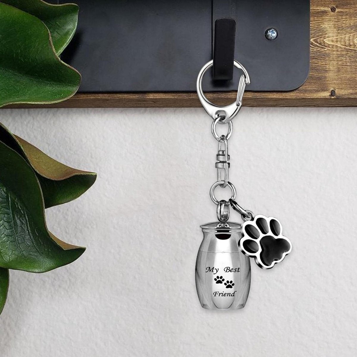Pet Ash Keychain - Stainless Steel Paw - Waterproof - Ash Holder for Cats Dogs