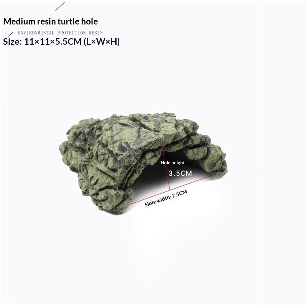 Fish Hiding Cave Aquarium Turtle Reptile Basking Hide Habitat Shelter for Aquarium Terrarium Decoration Ornament (Medium)