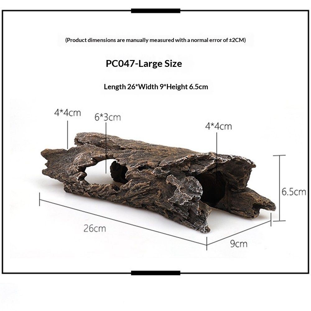 Reptile Hideout Tree Trunk Hollow Log Cork Bark for Lizard Bearded Dragon Snake Chameleon Hermit Crab Leopard Gecko Terrarium Habitat Decoration