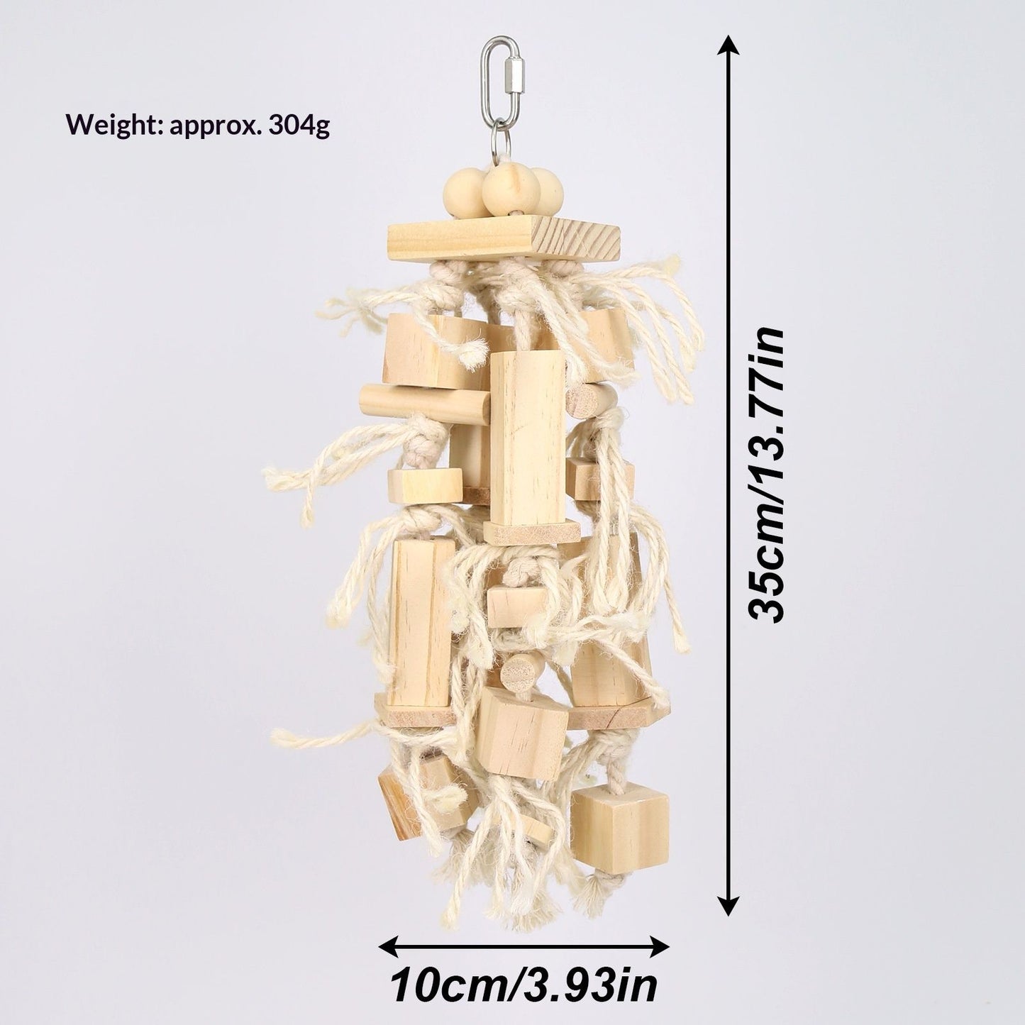 Blocks Natural Wood Large Bird Toy - Parrot Toys - Bird Toys for Parrots, Cockatoos, Macaws, Large Birds(log)