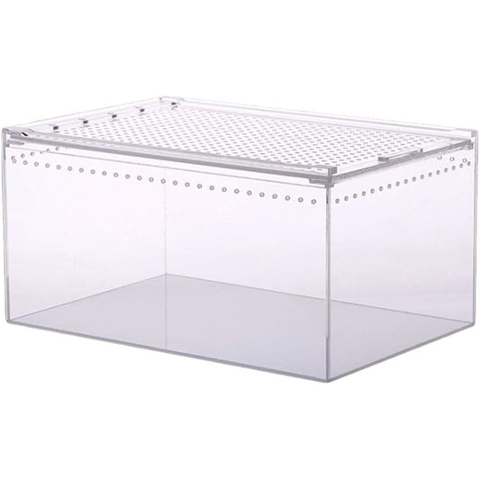 Reptile Terrarium Enclosure Acrylic Tarantula Breeding Box Magnetic Hermit Crab Habitat Tank Transparent Jumping Spider Cage for Insect Snail Amphibians Sling Isopods(20*15*10cm)