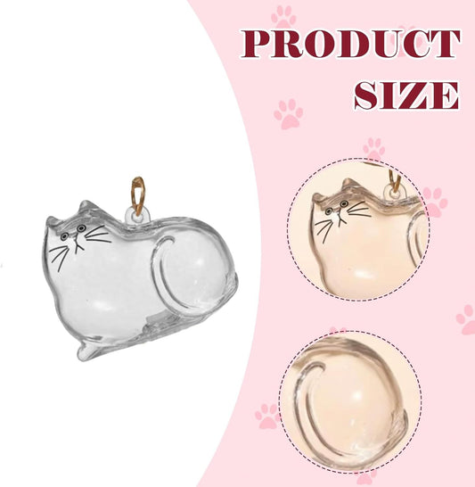 Cat Pet Keepsake Funeral Supplies: DIY Pet Fur Memory Capsule, Memorial Keychain for Cats, Transparent Transparent Material Pets Fur Keepsake, Self-Fill cat Memorial Gift for Pets Lovers (No.2)