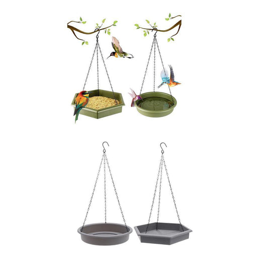 Outdoor Garden Hanging Bird Feeder Garden Automatic Hummingbird Water Feeder - Grey