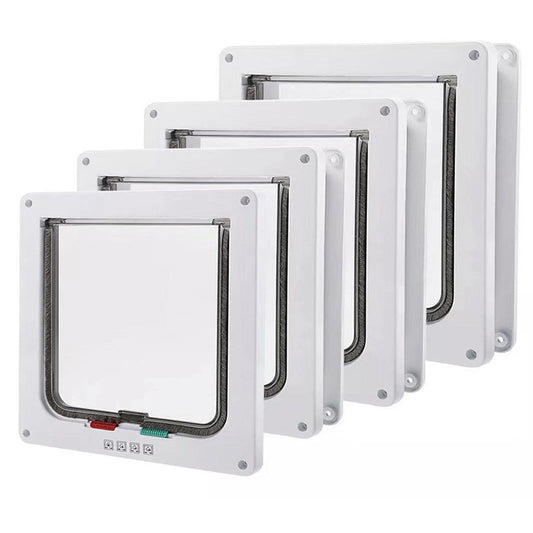Secure 4-Way Locking Pet Door for Cats & Small Dogs - Easy Access Flap for Doors, Walls & Glass(Size M)