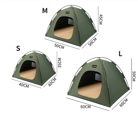 Blue All-Weather Portable Pet Tent with Dual-Sided Cushion & Insect-Proof Mesh – M Size 50 x 50 x 45 cm, Waterproof & Sun-Proof Outdoor Four Corner Dome Kennel for Dogs & Cats Travel Camping