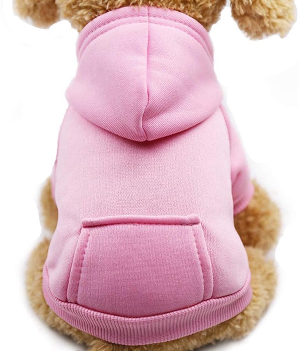 Warm Dog Hoodie - With Pockets - Pink - Size M