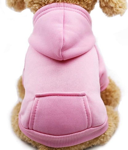 Warm Dog Hoodie - With Pockets - Pink - Size M