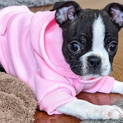 Warm Dog Hoodie - With Pockets - Pink - Size M