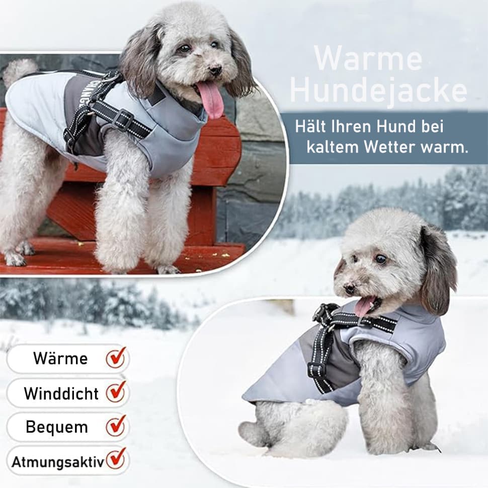 Warm Soft Winter Dog Vest with Stand Collar, Wind and Waterproof, Blue, for Small Medium Large Dogs, XXL