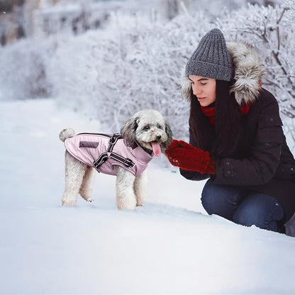 Warm Soft Winter Dog Vest, Soft Stand Collar Windproof Waterproof - Pink, XL