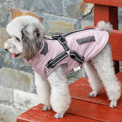Warm Soft Winter Jacket, Wind and Waterproof, with Stand Collar - S, Pink