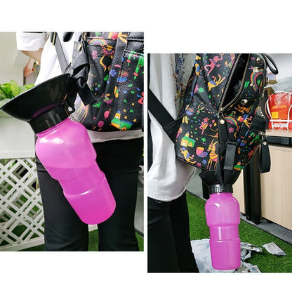 Portable Dog Water Bottle with Bowl 500ml, Blue, Compatible with Dogs