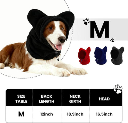 Fleece neck warmer for dogs, (black, M)