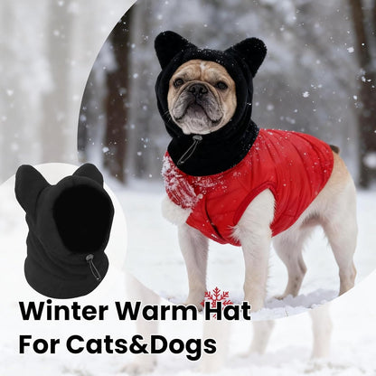 Fleece neck warmer for dogs, (black, M)