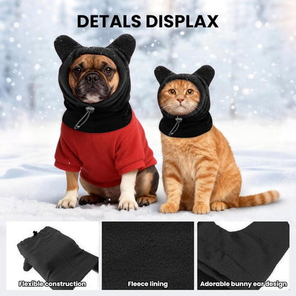 Fleece neck warmer for dogs, (black, M)