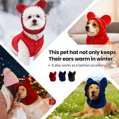 Fleece neck warmer for dogs, (black, S)