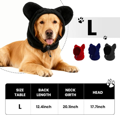 Fleece neck warmer for dogs, (black, L)