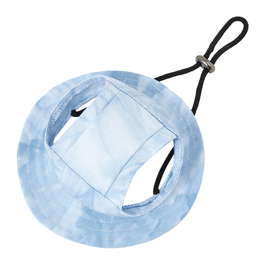 Dog fleece hat Adjustable dog Outdoor port UV protection Hat cap qd best Light blue S Light blue S