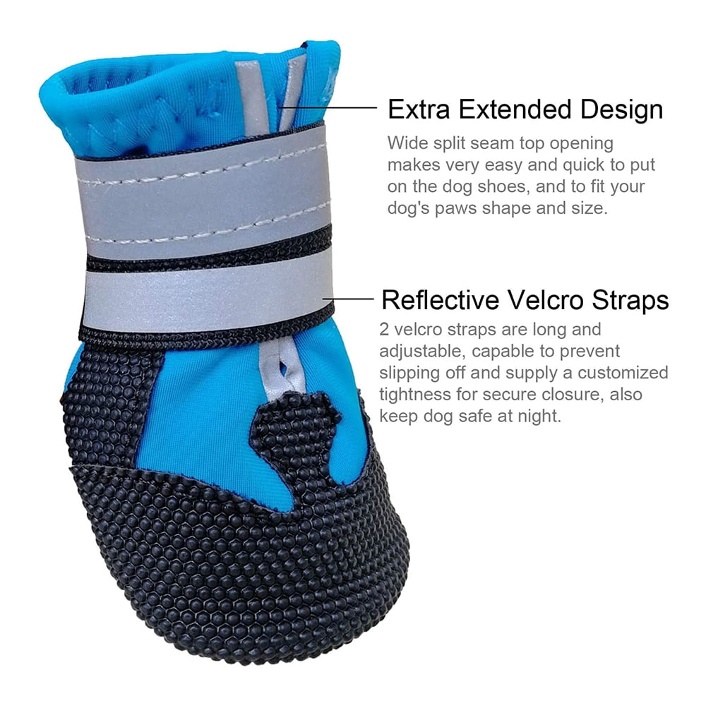 Dog Boots for Dogs Non-Slip, Waterproof Dog Booties for Outdoor, Dog Shoes for Medium to Large Dogs with Rugged Sole M Blue