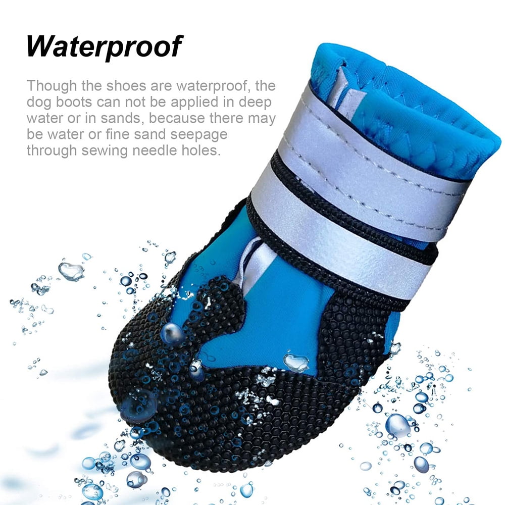 Dog Boots for Dogs Non-Slip, Waterproof Dog Booties for Outdoor, Dog Shoes for Medium to Large Dogs with Rugged Sole M Blue