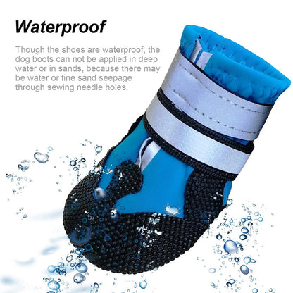 Dog Boots for Dogs Non-Slip, Waterproof Dog Booties for Outdoor, Dog Shoes for Medium to Large Dogs with Rugged Sole M Blue