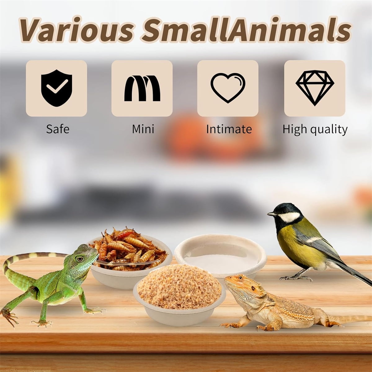 Tutuviw Biodegradable Disposable Paper Pet Bowls Bulk,100Pcs 1OZ Paper Feeding Cups,Sturdy and Leakproof Feeder Dish,Non-Toxic Food and Water Dishes for Lizards/Spiders/Reptiles/Small Dogs/Cats