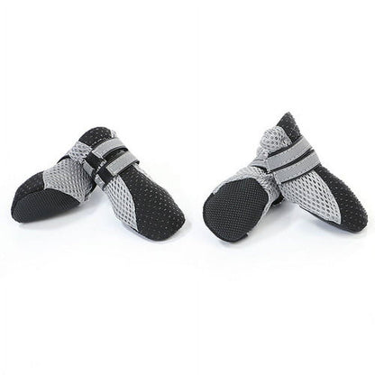 SPRING PARK Small Dog Shoes, Slip Resistant 4pcs Dog Puppy Boots Booties Pet Sneakers with Reflective Fastener Tape for Small Medium Dogs, Protect Paws Easy to Wear Daily Use S Black