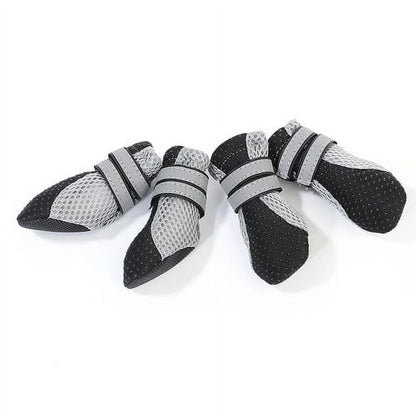 SPRING PARK Small Dog Shoes, Slip Resistant 4pcs Dog Puppy Boots Booties Pet Sneakers with Reflective Fastener Tape for Small Medium Dogs, Protect Paws Easy to Wear Daily Use S Black