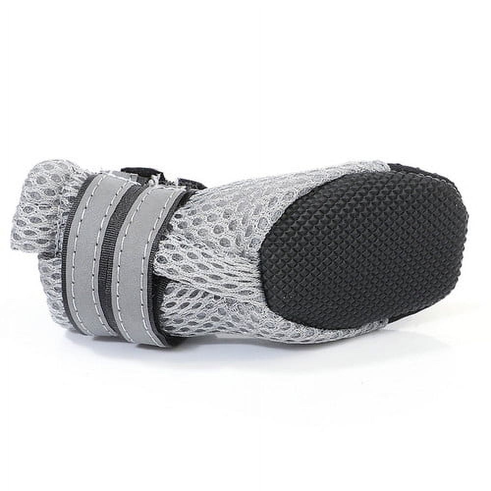 SPRING PARK Small Dog Shoes, Slip Resistant 4pcs Dog Puppy Boots Booties Pet Sneakers with Reflective Fastener Tape for Small Medium Dogs, Protect Paws Easy to Wear Daily Use M Blue