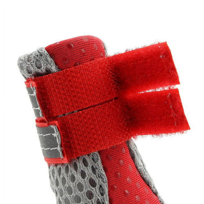 SPRING PARK Small Dog Shoes, Slip Resistant 4pcs Dog Puppy Boots Booties Pet Sneakers with Reflective Fastener Tape for Small Medium Dogs, Protect Paws Easy to Wear Daily Use S Red