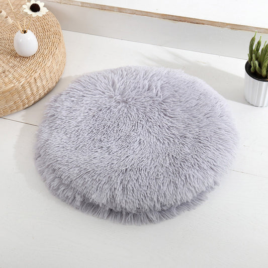 16 inch Plush Dog Bed Mat with Anti-Slip Waterproof Bottom - Gray