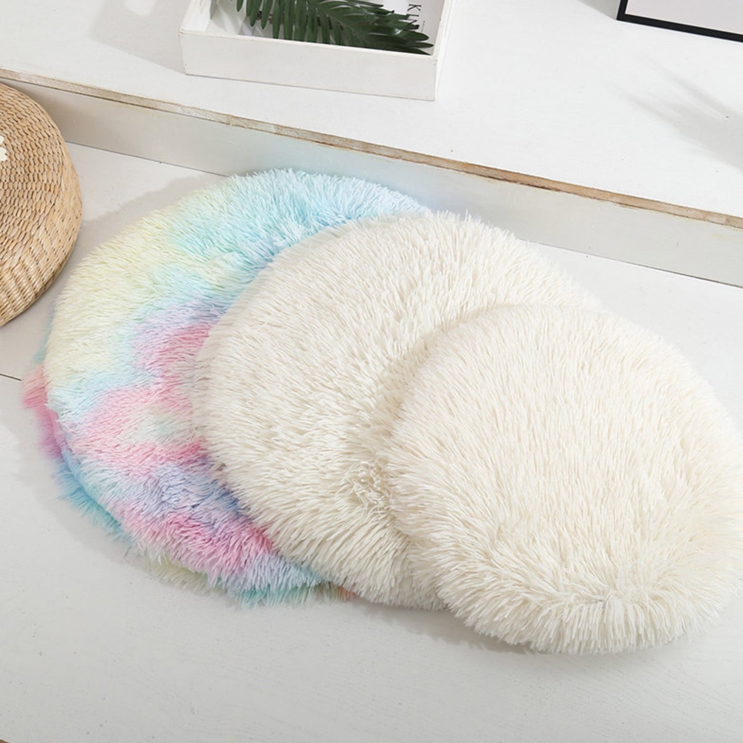 16 inch Plush Dog Bed Mat with Anti-Slip Waterproof Bottom - Gray