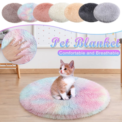 16 inch Plush Dog Bed with Anti-Slip Waterproof Bottom - Purple