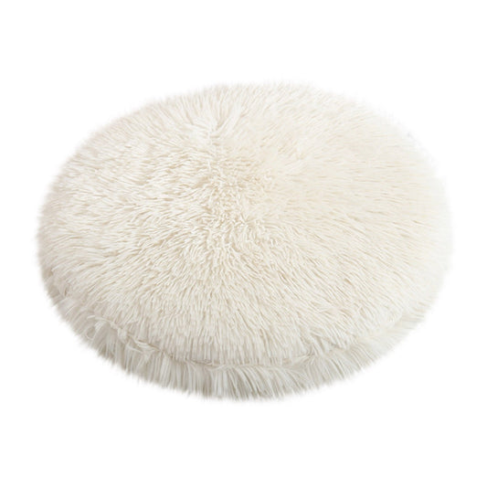16 inch Plush Dog Bed with Anti-Slip Waterproof Bottom - White