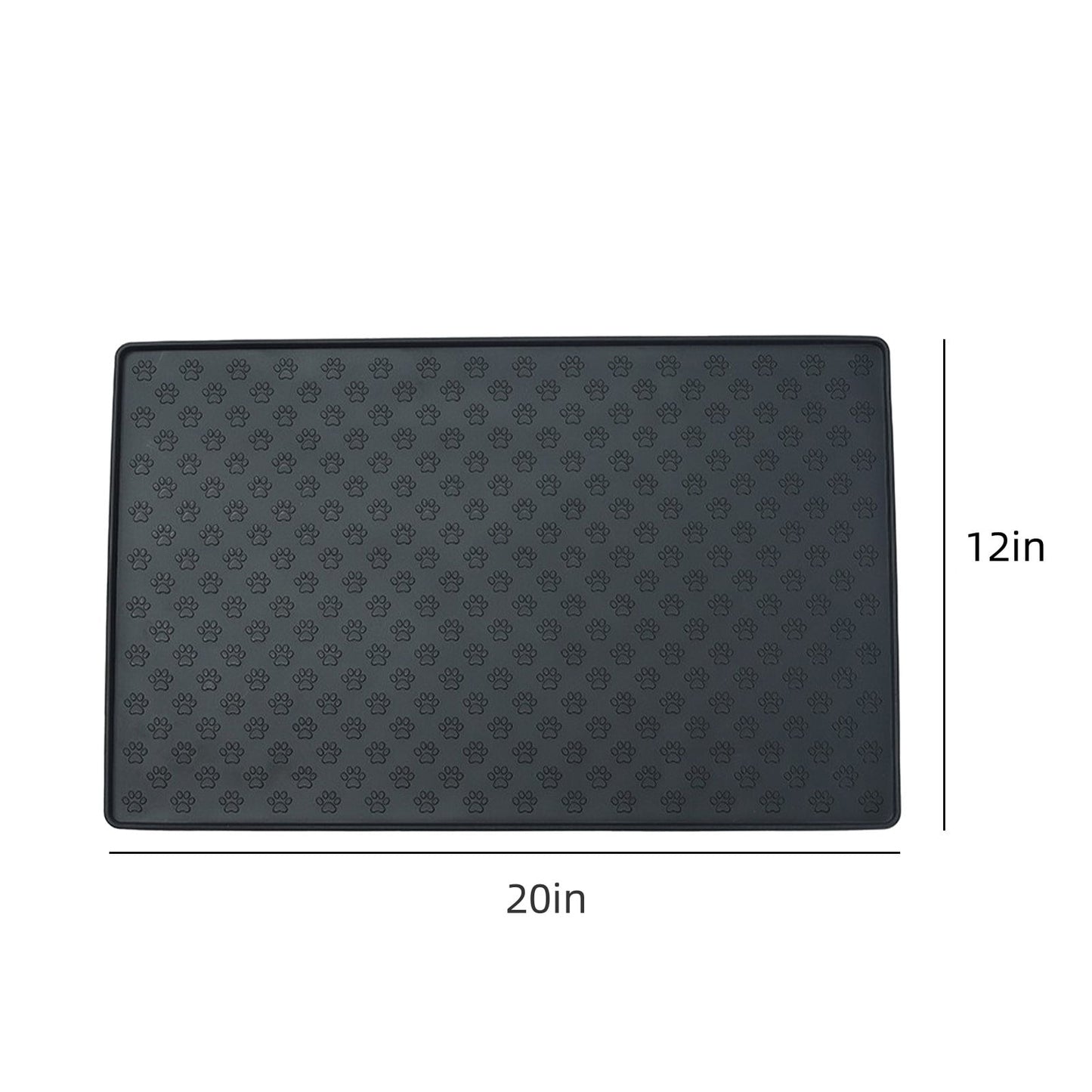 Darzheoy Dog Food Mat, Waterproof Dog Bowl Mat, Silicone Dog Mat for Food and Water, Pet Food Mat with Edges, Nonslip Dog Feeding Mat, Dog Food Mats for Floors Black