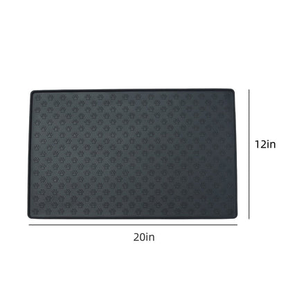 Darzheoy Dog Food Mat, Waterproof Dog Bowl Mat, Silicone Dog Mat for Food and Water, Pet Food Mat with Edges, Nonslip Dog Feeding Mat, Dog Food Mats for Floors Black