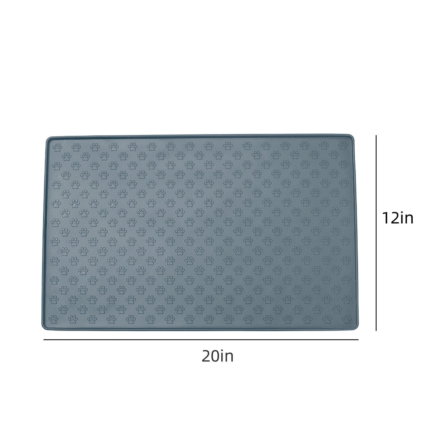 Darzheoy Dog Food Mat, Waterproof Dog Bowl Mat, Silicone Dog Mat for Food and Water, Pet Food Mat with Edges, Nonslip Dog Feeding Mat, Dog Food Mats for Floors Gray