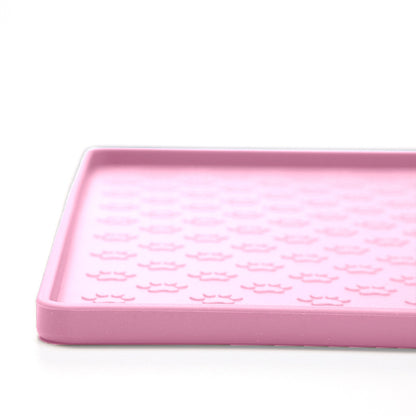 Darzheoy Dog Food Mat, Waterproof Dog Bowl Mat, Silicone Dog Mat for Food and Water, Pet Food Mat with Edges, Nonslip Dog Feeding Mat, Dog Food Mats for Floors Pink