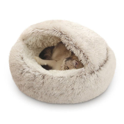 Calming Pet Beds, Anti-Anxiety Dog Bed, Waterproof Bottom Washable (16"x16") Coffee