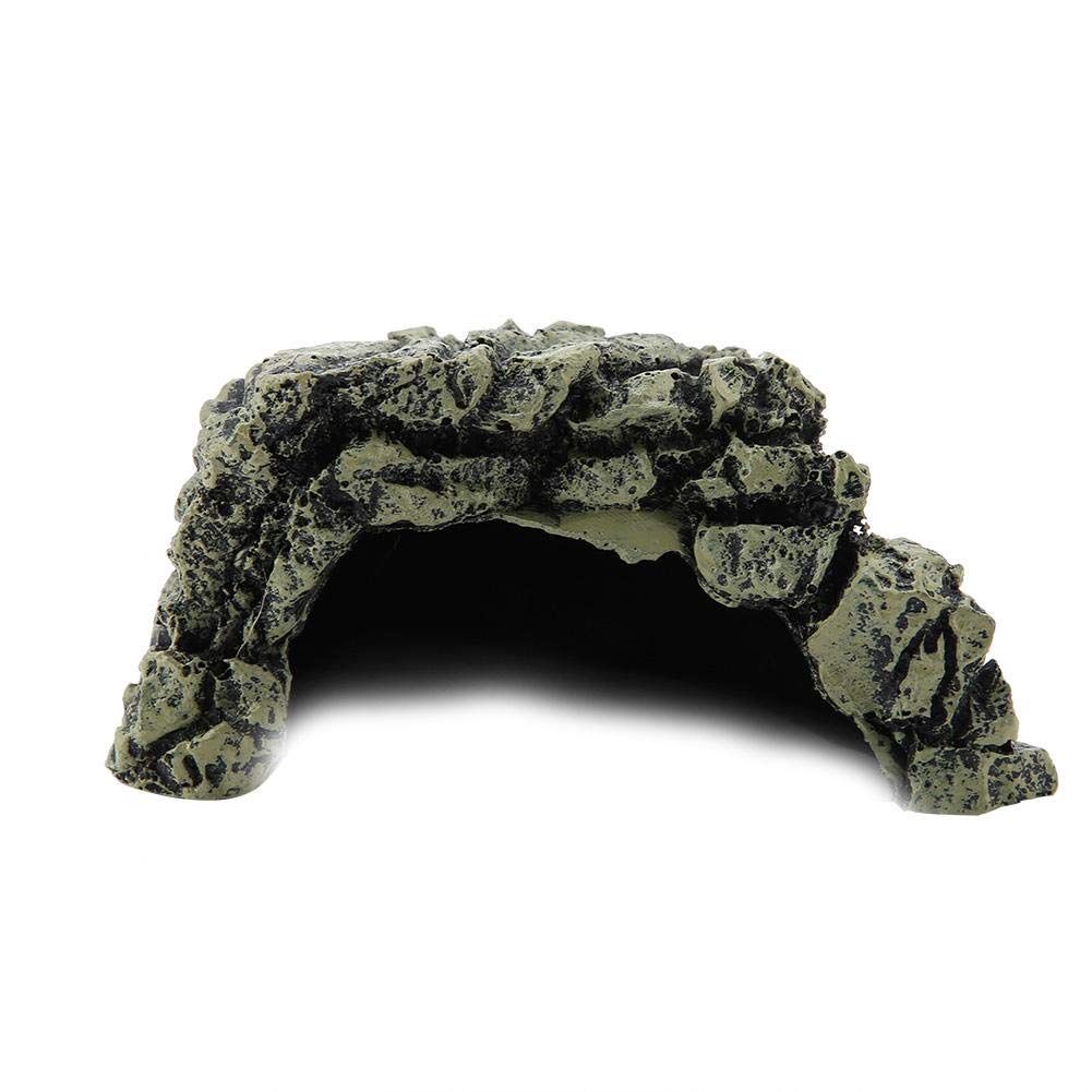Fish Hiding Cave Aquarium Turtle Reptile Basking Hide Habitat Shelter for Aquarium Terrarium Decoration Ornament (Medium)