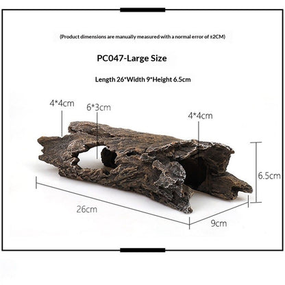 Reptile Hideout Tree Trunk Hollow Log Cork Bark for Lizard Bearded Dragon Snake Chameleon Hermit Crab Leopard Gecko Terrarium Habitat Decoration