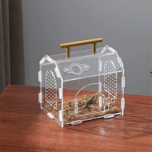 Jumping Spider Enclosure Tarantula Enclosure Insect Terrarium with Handle and Magnetic Door Transparent Terrarium for Reptiles, Amphibians and Spiders