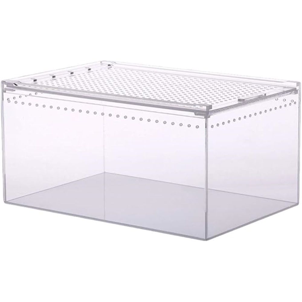 Reptile Terrarium Enclosure  Acrylic Tarantula Breeding Box Magnetic Hermit Crab Habitat Tank Transparent Jumping Spider Cage for Insect Snail Amphibians Sling Isopods（20*15*10cm）