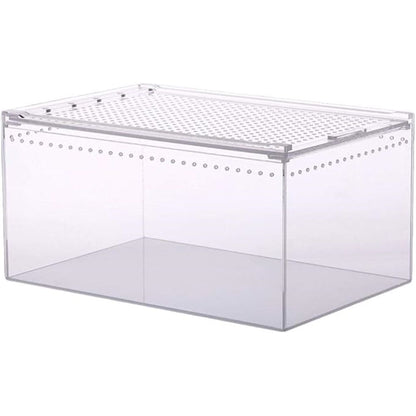Reptile Terrarium Enclosure  Acrylic Tarantula Breeding Box Magnetic Hermit Crab Habitat Tank Transparent Jumping Spider Cage for Insect Snail Amphibians Sling Isopods（20*15*10cm）