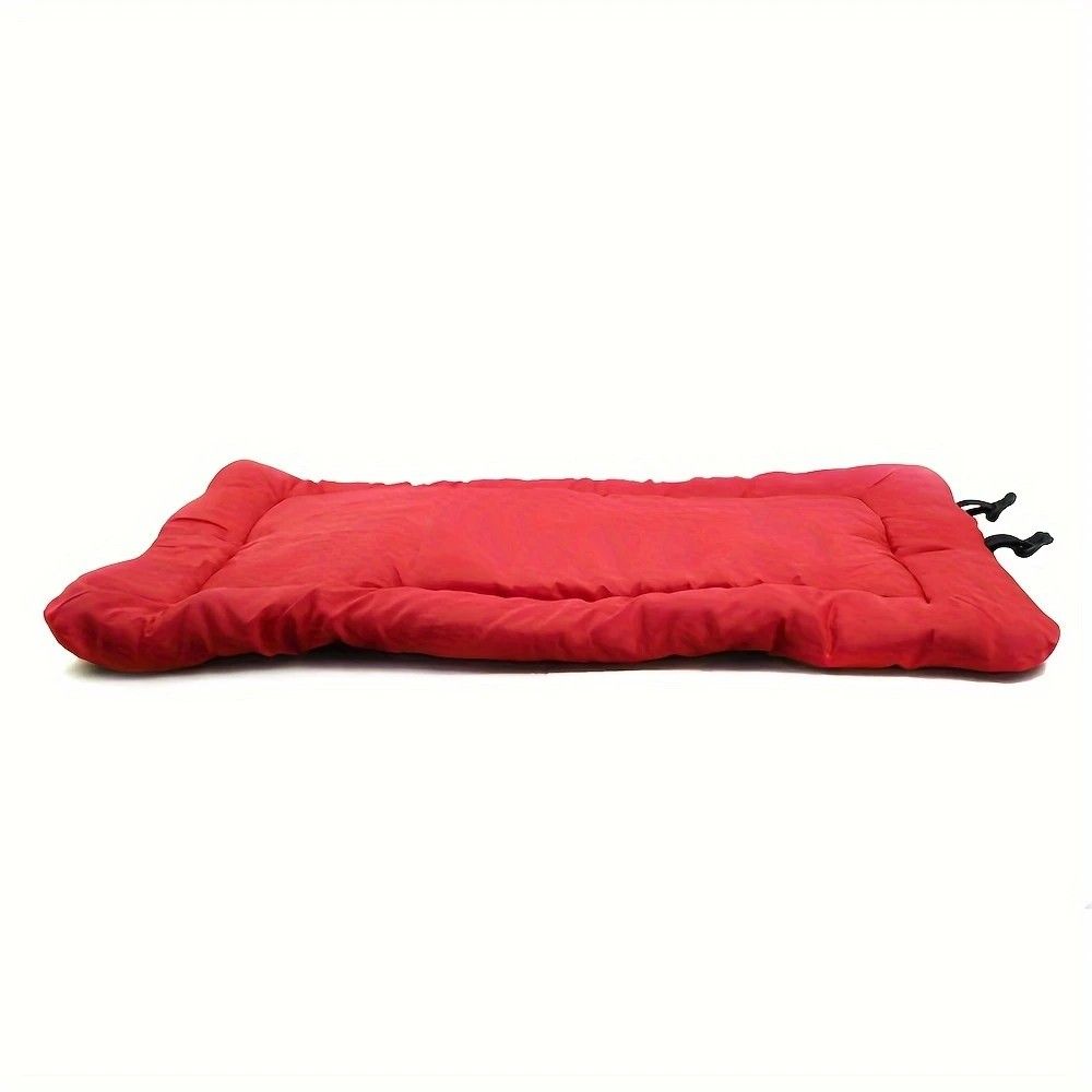High-quality moisture-proof thick portable camping dog bed suitable for medium / large / small dogs - durable polyester outdoor mat with handle foldable design suitable for travel home and camping trips camping bed(red)