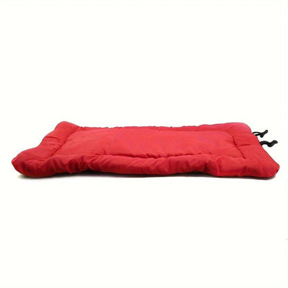 High-quality moisture-proof thick portable camping dog bed suitable for medium / large / small dogs - durable polyester outdoor mat with handle foldable design suitable for travel home and camping trips camping bed(red)