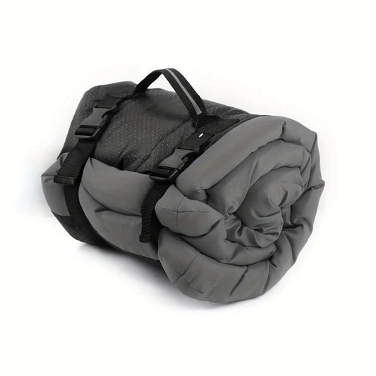 High-quality moisture-proof thick portable camping dog bed suitable for medium / large / small dogs - durable polyester outdoor mat with handle foldable design suitable for travel home and camping trips camping bed.GREY