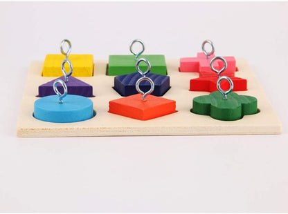 Bird Puzzle Toy Parrot Educational Toys Bird Feeder Wooden Toys B