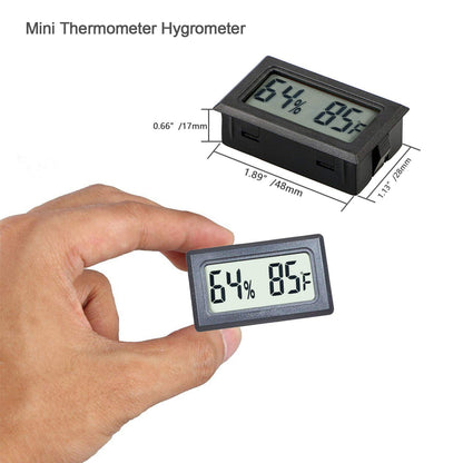 Reptile Thermometer Hygrometer Meter Indoor Temperature Gauge Fahrenheit ℉ Mini Digital Humidity for Outdoor Office Humidors Jars Incubators Guitar Case (1)
